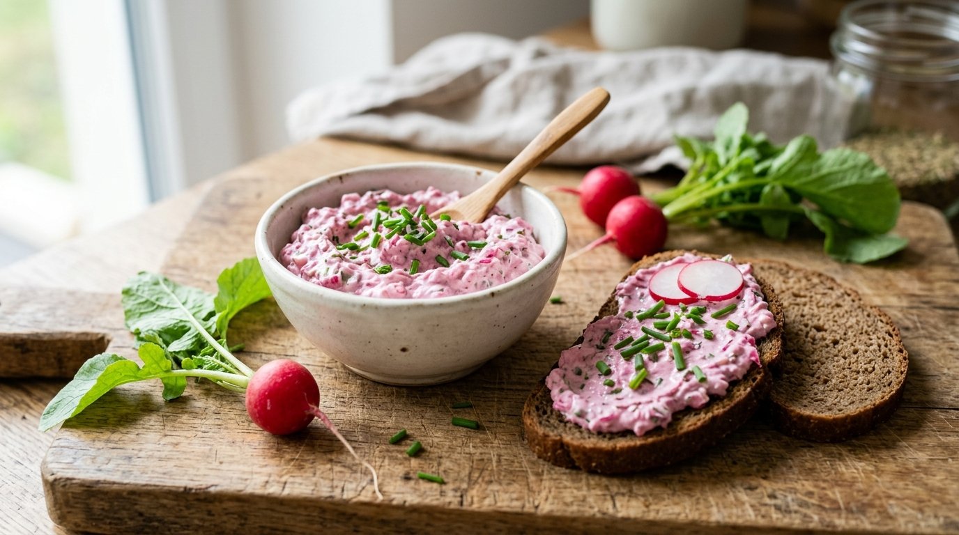 entdecken Sie diesen einfachen rosafarbenen Aufstrich aus nur 5 Zutaten, der Ihre Aperitif-Verrines revolutioniert und überladene Platten ersetzt