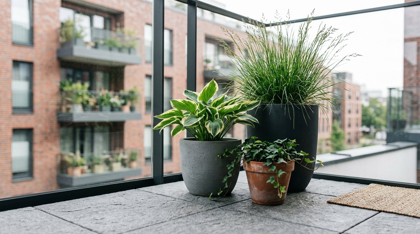 entdecken Sie, wie strategisch angeordnete Pflanztöpfe Ihre kleine Terrasse in eine luxuriöse Wohlfühl-Oase verwandeln