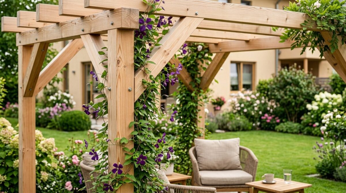 entdecken Sie die stilvolle Pergola als kostengünstige Alternative zur Terrassenüberdachung und erfahren Sie, warum diese Retro-Gartenstruktur derzeit ein großes Comeback erlebt