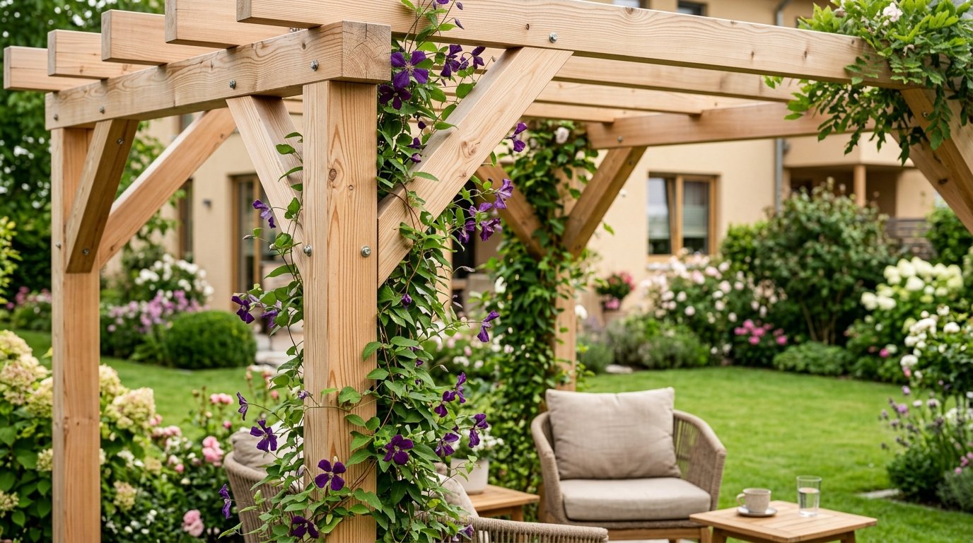 entdecken Sie die stilvolle Pergola als kostengünstige Alternative zur Terrassenüberdachung und erfahren Sie, warum diese Retro-Gartenstruktur derzeit ein großes Comeback erlebt