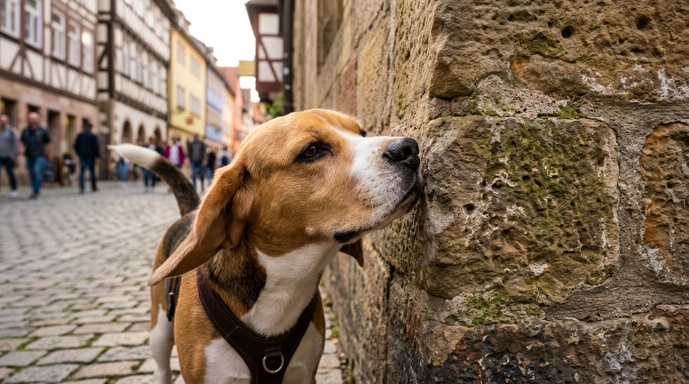 entdecken Sie, warum Ihr Hund an derselben Straßenecke schnüffelt und wie Schnüffelplätze für Hunde wichtige Kommunikationspunkte mit anderen Artgenossen darstellen